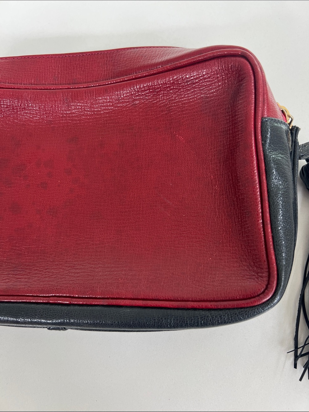 Vintage FENDI Roma 1925 colorblock red white and navy blue camera bag NO strap - Picture 9 of 16